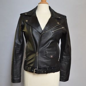 Women's Motorcycle Style Leather Coat Size Med.